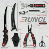 4pc Fishing Tool Kit- Fishing Pliers, Fish Fillet Knife with Sharpener, Fish Lip Gripper, Fishing Braid Scissors PROBITE