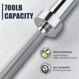TECHNOAGE 7FT Olympic Barbell, 40LB Olympic Weight Bar with 2-Inch Sleeves, 700LB Capacity Alloy Steel Weight Lifting Bar for Squat, Bench Press, Deadlift, Strength Training, Home Gym, Sliver