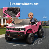 Garvee 24v Licensed Kids Ride on Car, 2 Seater Electric Truck for Big Kids with Parent Remote Control, 3 Speeds, Bluetooth Music, LED Lights for Ages 3-8