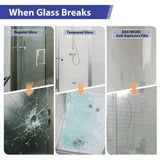 EASYWORC Frameless Pivot Shower Door 32"-34" W x 72" H, Swing Shower Glass Doors with Nano Explosion-Proof Film Tempered Glass 1/4"(6mm) Reversible Installtion, Brushed Nickel Finish