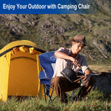 SAILARY Outdoor Folding Camping Chair with Cup Holder, Storage Bag, Large Anti-Sink Feet, 400lbs Capacity, 2 Pack Breathable Mesh Portable Chair for Camping, Beach, Fishing, Sports, Blue