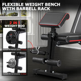 Foldable Workout Bench with Leg Extension, Adjustable Weight Bench w/Preacher Culr, Extended Headrest, Collapsible Bench for Home Gym Strength Training Exercise Full Body Banco de Pesas 880LBS Fostoy