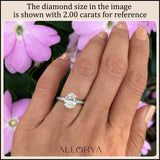 ALLORYA 0.25 cttw Oval Lab Grown White Diamond Classic Solitaire Engagement Ring for Women in 10K Solid White Gold, Size 7