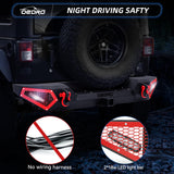OEDRO Rear Bumper w/ 2 LED Lights Fits for 07-18 Jeep Wrangler JK 4Dr/ 2Dr