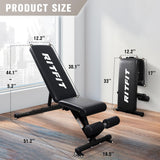 RitFit Adjustable/Foldable Utility Weight Bench for Home Gym, Weightlifting and Strength Training - Bonus Workout Poster with 35 Total Body Exercises