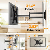 Perlegear Long Arm TV Wall Mount for 26–70 inch TVs up to 100 lbs