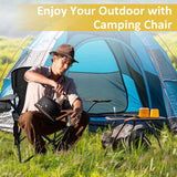 SAILARY Folding Camping Chairs Portable Outdoor Chair for Camping, Fishing, Beach, Picnic, Lightweight High Back Foldable Chair with Cup Holder & Storage Bag, Supports 300lbs, Black