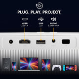 Kodak Flik X20 1080p Smart Projector, Google TV Dongle Built-In | 300 ANSI Lumens LED | Auto Focus & Keystone | HDMI & USB | Wi-Fi , Bluetooth 5.0 | HDR10, 4K Decode | Portable Home Theater (White)
