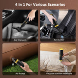 Car Vacuum Portable, CROS 4-in-1 Cordless Vacuum Cleaner with 25000 Pa Max,3 Suction Modes,Handheld Vacuum for Car, Office Desk, Keyboards,Sofa