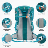 HOMIEE 50L Hiking Backpack Travel Bag Waterproof Camping Rucksack with Rain Cover Lightweight Backpacking