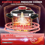 3-In-1 304 Stainless Steel Pressure Cooker 13 Quart: [Explosion-Proof] [3 PSI Settings], One-Hand Locking Pressure Canner, Induction Compatible