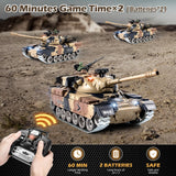 Supdex RC Tank, 1:18 Alloy Metal US M60 Remote Control Army Model Toys That Shoots, 2.4Ghz RC Vehicle with Smoke, Sound and Lights, Military Tank for Adults and Kids 6+ Year Old
