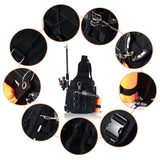 Aertiavty Compact Fishing Tackle Bag, Fishing Bag with Tackle Box and Rod Holder Outdoor Sport Fishing Backpack
