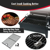 Feasto Portable Charcoal BBQ Grills with Cast Iron Grates, Tabletop Charcoal Grills with 354 Sq. In Cooking Area, for Outdoor Camping and Picnic, Black, L26.8’’x W20’’x H21.3’’