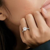 MSBLUE® 2 CT Size 6.5 Round Cut Moissanite Engagement Ring for Women