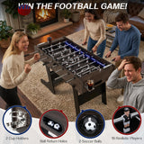 RAYKEEP 53" Folding Foosball Table with LED Lights, Full Size Indoor Soccer Game with Electronic Scoreboard for Adults & Kids, Home, Game Room, or Office – Includes 2 Balls & 2 Cup Holders