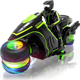 iappadore Remote Control Motorcycle, 2026 New Edition with RGB Color-Changing Wheels and Exclusive Sideways Glide, Ready-to-Play with 2 Batteries, 2.4GHz RC Stunt Bike Gift for Kids Boys Girls 5-12