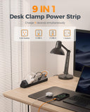TESSAN Desk Clamp Power Strip 6 Ft with 2100J Surge Protector, Black