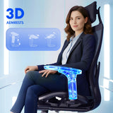 FLEXISPOT MasterEase Massage Office Chair, High Back Ergonomic Desk Chair with Adjustable Headrest, 3D Armrests, 2D Lumbar Heated Massage, 4-Position Recline, Foam Seat, Black
