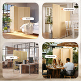 Room Divider 4 Panel Folding Privacy Screen, Bamboo Room Divider Screen - 6 ft. Tall Wall Divider for Room Separation