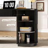 ONBRILL 58" Fluted Office Executive Desk with Ample Storage Drawer,Black