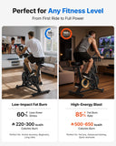 Merach Exercise Bike, Brake Pad/Magnetic Stationary Bike with Exclusive App, Low Noise Indoor Cycling Bike with 270LBS Weight Capacity, Dumbbell Rack and Fitness Courses for Weight Loss