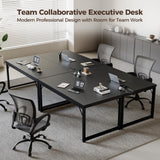 54 Inch Computer Desk with Power Outlets, 1.2" Thick Heavy Duty Industrial Office Desk