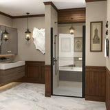 LOHCEH Semi-Frameless Shower Door,Made of 28" W X 72" H 1/4-Inch Tempered Glass,Safe and Aesthetically Pleasing,Suitable for Standing Shower,Black