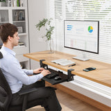 BONTEC Under Desk Keyboard Tray, Pull-Out Keyboard & Mouse Platform
