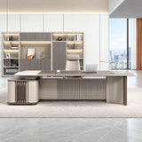 HHEvergreenEnsemble Executive Desk with Storage Cabinet (94.49IN)