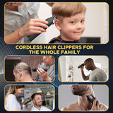 Professional Hair Clippers for Men Cordless Beards Trimmers Kit with LED Display Electric Beard Trimmer for Kid Rechargeable Trimmer Haircut Grooming Kit Gift for Men Women Barber Kids (Black)