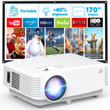 Mini Projector, HD Portable Projector 1080P Full HD Supported, Movie Projector Compatible with Smartphone, White Puxinat