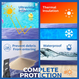 Winter Round Pool Cover 15ft for Above Ground Pools,200GSM thickend and Tear-resistand,Triple Windproof Design, Thermal Insulation, UV Protection