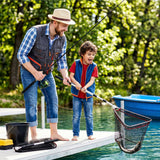 ZENFUN 2 Pack Fishing Net with Telescopic Pole Handle, Fish Landing Net with Sturdy Collapsible Handle, Folding Nylon Mesh Landing Net for Saltwater and Freshwater, Extend to 51 in(Black, White)