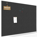 JBER Large Cork Board Alternative 72" x 48" - 24 Pack Self-Adhesive Felt Bulletin Board Tiles, Pin Board Vision Board for Walls, Office & Home Decor (Black)