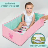 Disney Baby Minnie Mouse Tuckaway Toddler Folding Tub, Converts Shower to Bathtub, Folds to Store, Easy to Clean, Portable Baby Bathtub for Travel, 12M-5Y
