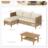 Sophia & William Wicker Patio Furniture Set, L-Shaped Outdoor Sectional