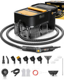 Gautye Steam Cleaner, 3 Level Adjustable Handle with 18 Accessories, Black