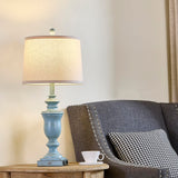 SAIWEYA 27.5" Set of 2 Farmhouse Table Lamps for Bedroom, 3 Way Dimmable Bedside Lamp with 2 USB +AC Outlet Nightstand Lamps for Living Room Resin Rustic Touch Lamps