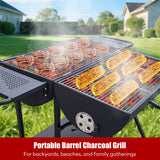 guogiyala Barrel grill charcoal - Barrel charcoal grills with side shelf, Large Sturdy BBQ Charcoal Grill suitable for outdoor camping,backyards, and patios (Extra Large)