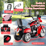 Costzon Kids Motorcycle, 6V Battery Powered Ride on Chopper Motorcycle w/Horn, Headlight, 3-Wheel Stable Ride on Toys, Electric Toddler Motorcycle for Kids, Gift for Boys Girls (Fire Red)