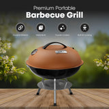 GasOne – 14-inch Portable Barbecue Grill with Thermometer - 3-Point Locking Lid for Heat Preservation – Dual Venting System – Small Charcoal Grill for Backyard, Camping, Boat