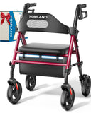 HOMLAND Foldable Rollator Walker with Seat for Seniors, 16" Enlarged Seat