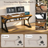 Oraspala Computer Desk, 47 x 20in Computer Desk, Office Desk w/Storage, Home Office Desks for Gaming Study Writing Work, Sturdy Metal Frame, Large Legroom, Waterproof, Scratch-Resistant, Rustic Brown