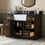 DELUXE LIVING 48 Inch Bathroom Vanity with Sink, Dark Brown