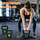 Fitvids Kettlebell Sets 3 Piece Strength Training KettleBells Weight Set 5lb, 10lb, 15lb Kettle Bell