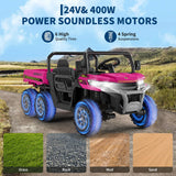 GarveeLife 24V 2 Seater Ride On Dump Truck for Big Kids - Electric Ride On Car with Auto-Lifting Bed, 4x75W Motors, Parent Remote Control & 6 Wheels - 110 Lbs Capacity, 5 MPH Kids Truck Toy