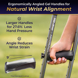 MD by Drive Air-Crutch Lightweight Walking Crutch, Adult Crutches for Walking with Comfortable Underarm Pads and Ergonomic Grips, Adjustable Height 4'7"-6'7", 300 lb Capacity, Blue
