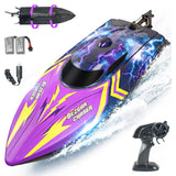 BEZGAR RC Boat, 12 inch Remote Control Boat for Kids and Adults, 25 KPH Fast RC Speed Boats with 700mAh Battery, Ideal Waterproof Toy for Lakes & Pools - TX139 Purple