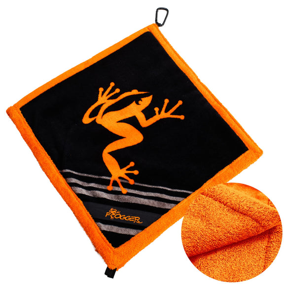 Frogger Amphibian 2-in-1 Golf Towel with Dry and Wet Technology, Orange/Black